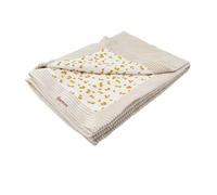 Couverture double face - DOMIVA - Savane - 75 x 100 cm - Gaze de coton et velours côtelé