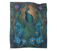 Couverture Douce À Motif Paon Painting in Artistic Style,Impression 3D,adaptée Au Salon,à La Chambre Et Au Canapé,Chaude Et Confortable 80x90inch(200x230cm)