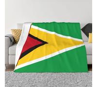 Couverture douce anti-boulochage 152,4 x 127 cm Design pliable Motif drapeau de la Guyane pour voyage et activités de plein air