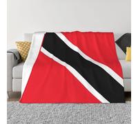 Couverture douce anti-boulochage 152,4 x 127 cm Design pliable Motif drapeau de Trinité-et-Tobago pour voyage et activités de plein air