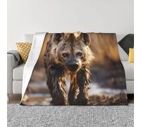 Couverture douce anti-boulochage 203,2 x 152,4 cm Design pliable Motifs hyènes solitaires tendance pour voyage et activités de plein air