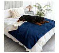 Couverture douce et anti-pipi pour chien, chiot, chat - Couverture imperméable en polaire Sherpa pour chiens et chats de petite, moyenne et grande taille, bleu, 6,6 x 200,7 cm