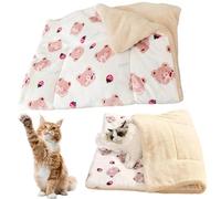 Couverture douce et chaude pour chat - Tapis auto-chauffant pour chats et chiens - Coussin thermique lavable - Antidérapant - Auto-chauffant - Pour intérieur et extérieur (blanc, taille M)