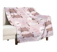 Couverture douce et confortable en flanelle rose avec motif vaches laitières, idéale pour l'automne, le canapé, le lit, toutes saisons, pour homme et femme, légère, décoration d'intérieur, 152 x 203 c