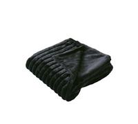 - Couverture douce et côtelée Sela - 220 x 180 cm - Noir - Sela