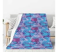 Couverture douce et épaisse avec imprimé écailles de poisson sirène pour chambre à coucher, camping, salon, voyage