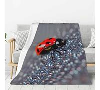 Couverture douce et épaisse avec motif coccinelles - Imprimé moucheté infini - Pour chambre à coucher, camping, salon, voyage