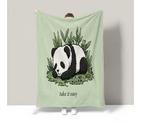 Couverture Douce Et Légère en Flanelle à Panda des Prairies, Couverture en Douce Animal Mignon De Dessin Animé pour Canapé Bureau Voyage Maison Salon Décoration 180x220cm