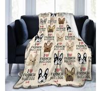 Couverture Douce I Love French Bulldog Couverture Ultra Douce En Flanelle Légère En Peluche Parfaitement Chaude Pour Hommes, Femmes, Garçons, Filles, Enfants