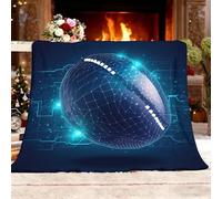 Couverture douillette Cadeau Football AméRicain De Science-Fiction Couvre-lit Couverture de Canapé Chaude et Moelleuse Bleu Foncé pour Pour la Famille la Femme la Petite Amie les Amis L 100x130cm
