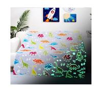 Couverture douillette dinosaure pour enfants, couverture qui brille dans le noir, cadeaux dinosaure pour garçons de 4 à 12 ans, cadeaux de Noël pour enfants, couverture douillette adaptée à la chambre