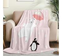 Couverture Douillette en Flanelle Imprimée de Dessin animé étoiles Ours- Plaid Chaud et Rose Couverture Polaire pour Lit, Canapé ou Bureau, Idéale pour Maman, Femme et Petite Amie 220 x 240 cm