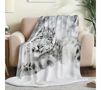 Couverture Douillette en Flanelle Imprimée de Moderne Extérieur Tigre- Plaid Chaud et Gris Couverture Polaire pour Lit, Canapé ou Bureau, Idéale pour Maman, Femme et Petite Amie 130 x 150 cm