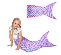 Couverture douillette en forme de queue de sirène - Douce pour toutes les saisons - Cadeau d'anniversaire pour fille et de Noël - 145 x 50 cm