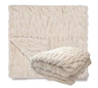 Couverture Douillette Et Moelleuse Polaire Lapin Double Face - Aggraver Couverture De Canapé, Couvre-lit - Douce Et Chaude pour Canapé Et Lit Chambre À Coucher Bureau(Beige,150 * 200cm/59x79in)