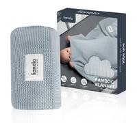 Lionelo Couverture bébé Bamboo Blanket légère – 100% coton 100x75 cm Gris, naturelle, antibactérienne
