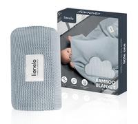 Lionelo Couverture bébé Bamboo Blanket légère – 100% coton 100x75 cm Gris, naturelle, antibactérienne