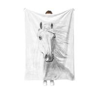Couverture Douillette pour Cheval,Couverture de Cheval 3D,couvertur de canapé pour Adolescents, Adultes, Style campagnard Rustique pour lit. (Style 4, 130x150 cm)
