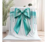 Couverture Douillette pour Enfant avec imprimé Simple Nœud Papillon Gros Plan - Blanc Jolie Couverture Polaire en Flanelle - Chaude et Confortable 130×150 cm