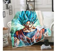 Couverture Dragon Ball Z en flanelle pour enfant - Multicolore - Rectangulaire - 70x140cm
