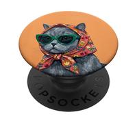 Couverture du Magazine British Shorthair Fashion Cats Cat Lover PopSockets PopGrip Adhésif