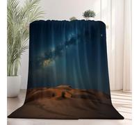 Couverture Dunes du Ciel étoilé du désert Plaid Polaire 150 x 200 cm Halloween en Flanelle L'automne, Couvertures et Plaids Chaude Douillet, pour Canapé lit Chaise Bleu Orange