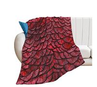 Couverture Écailles De Dragon Rouge Plaids Légère Épaisse Plaids Couverture pour Canapé Lit Chambre 60" X 80"