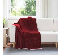 Couverture - edredon - plaid Vidaxl Jeté Rouge Bordeaux 130 x 150 cm Toison