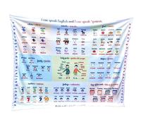 Couverture éducative réversible en vison anglais et espagnol Taille L 127 x 152,4 cm