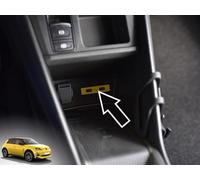 Couverture en Acier pour Renault-5 E-Tech | Décoration pour porte USB - Couleur JAUNE | 1 Pièce Inox 5 R5 Evolution Electric 95 120 150 Urban Range Comfort Techno Iconic Accessoires E Tech