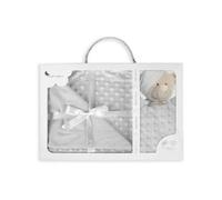 Couverture En Bulles-80 X 110-Coraline +Doudou 28X17-Gris