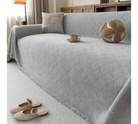 Couverture en Chenille avec Pompons Housse de canapé Lavable et antidérapante Housses de Coussins de canapé épaisses et texturées pour canapés 1, 2, 3 ou 4 Places Protec Gray 180X280cm/70.87X110.24In