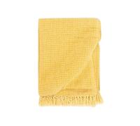 vidaXL Couverture en coton 125 x 150 cm Jaune moutarde 133761 Jaune G