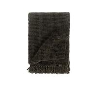 Couverture en coton 220 x 250 cm Anthracite/Marron