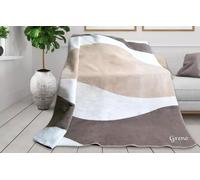 Couverture en coton acrylique 150x200 Tabbaco Vanill beige blanc géométrique Glamour Greno