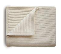 Couverture en coton bio ribbed beige melange (80 x 100 cm)