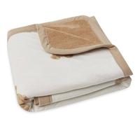 Couverture en coton blanc, marron clair 75X100