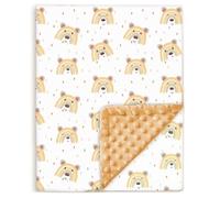 Couverture Bébé Et Enfant en Minky Douce Et Coton Oeko Tex pour Lit Bebe - 75x100 Cm - Couverture Enfant Maternelle pour Sieste - Plaid Bebe - Cadeau Naissance Fille Ou Garçon - Couette Bébé Hiver