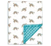 Couverture Bébé Et Enfant en Minky Douce Et Coton Oeko Tex pour Lit Bebe - 75x100 Cm - Couverture Enfant Maternelle pour Sieste - Plaid Bebe - Cadeau Naissance Fille Ou Garçon - Couette Bébé Hiver