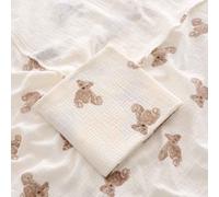 Couverture En Coton Pour,Literie D'été,Trucs Pour Bébés,Jeté Carré En Mousseline,Réception - Type Bear-100x100cm