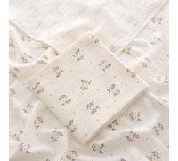 Couverture En Coton Pour,Literie D'été,Trucs Pour Bébés,Jeté Carré En Mousseline,Réception - Type Retro Flower-100x100cm