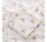 Couverture En Coton Pour,Literie D'été,Trucs Pour Bébés,Jeté Carré En Mousseline,Réception - Type White Rainbow-100x100cm