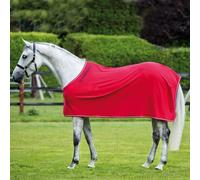 Couverture en coton Rambo Horseware avec sangle ventrale - Rouge/Gris