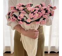 Couverture en crochet faite à la main avec bouquet de fleurs bouffantes, kit d'artisanat fait à la main, couverture douce for canapé et lit, jeté tricoté for la fête des mères et l'anniversaire(Pink p