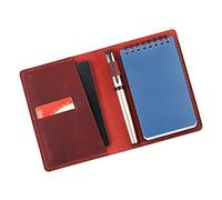 Couverture en cuir compatible avec les carnets à spirales Rite in the Rain Top - Couverture faite à la main pour bloc-notes de 7,6 x 12,7 cm - Mini support pour bloc-notes - Bordeaux