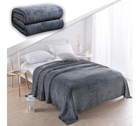 Couverture en Fausse Cachemire Fourrure 150 x 200 cm Isponible en Plusieures Couleurs Élégantes Couverture Sherpa, Jeté de Canapé Parfaite comme Couverture d'hiver Ou Cadeau, Gris Foncé