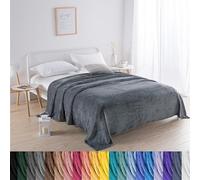 Couverture en Fausse Cachemire Fourrure 90 x 120 cm Flanelle Doux et Chaud, Lavable et Parfaite Plaid Canape, Polaire Plaid Couvre-Lit pour Le Lit, Le Canapé, Le Sofa, Lit et Salon, Gris Foncé