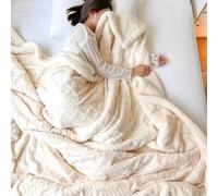 Couverture en fausse fourrure, Couverture décorative double face de luxe en polaire corail douce et moelleuse(White 1,200 * 230cm)