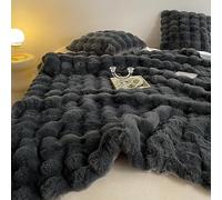 Couverture en fausse fourrure de luxe - Couverture en peluche douce et chaude pour canapé-lit - Texture épaisse, moelleuse et confortable - Idéale pour le salon - Gris 127 x 157,5 cm