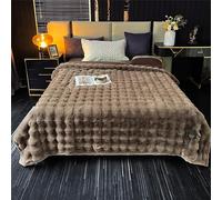 Couverture en Fausse Fourrure Douce, 80 x 90 Pouces, décorative, Confortable, en Peluche Longue et Duveteuse, réversible, épaisse et Chaude pour l'hiver - 12 LB.